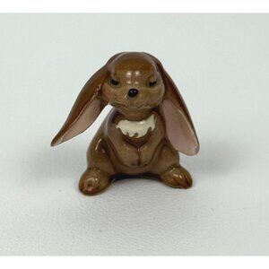 Hagen Renaker No. 861 Tiny Miniature Ceramic Bunny Rabbit Standing Lop Ears Brow